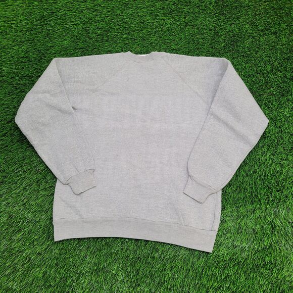 Vintage 80s Denver Raglan Sweatshirt Womens Large 19x24 Gray - Picture 2 of 13